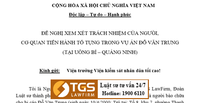Quan điểm Luật sư TGS LawFirm trong vụ án Đỗ Văn Trung Uông Bí Quảng Ninh